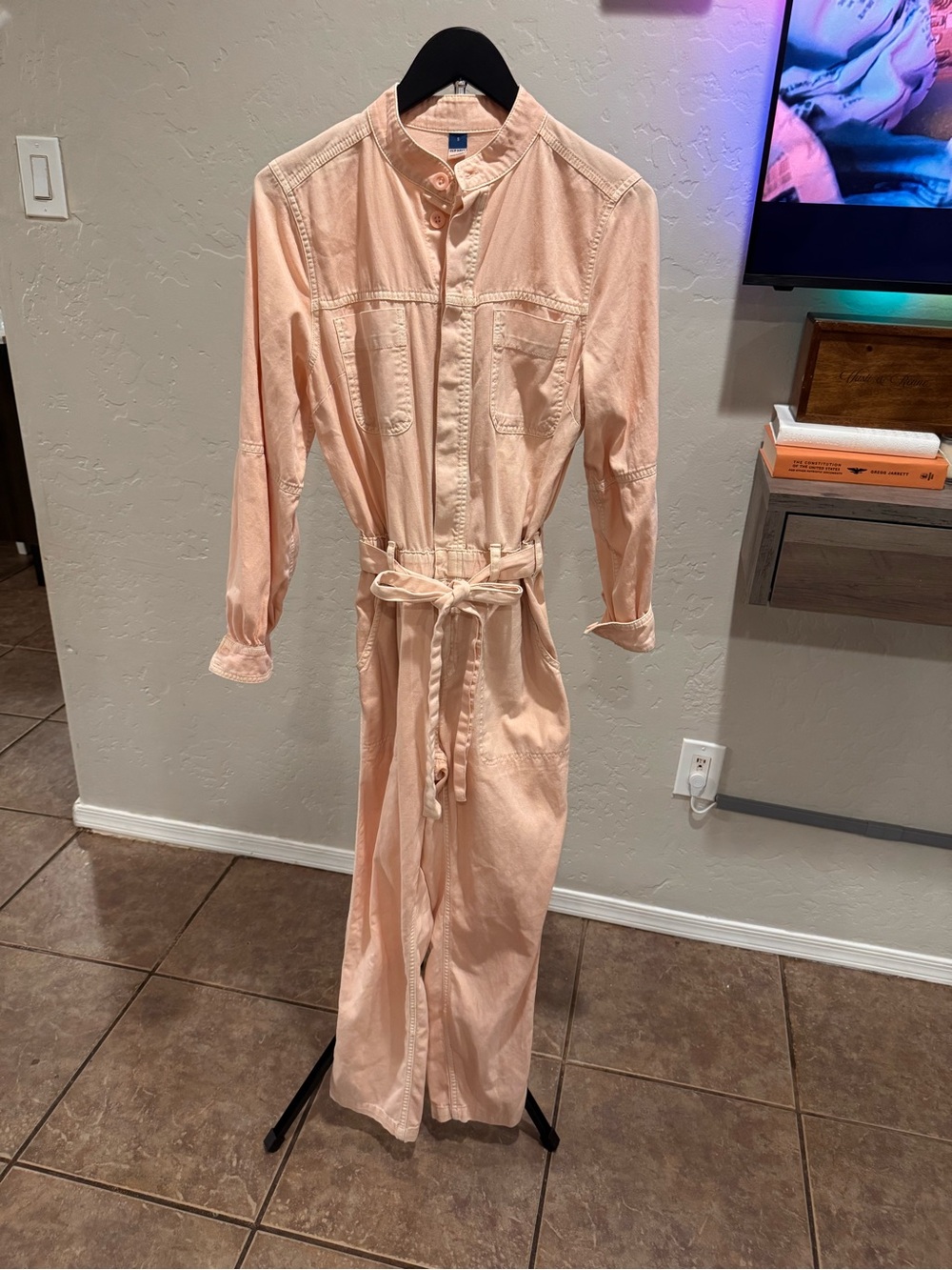 Old Navy Light Peach Utility Jumpsuit